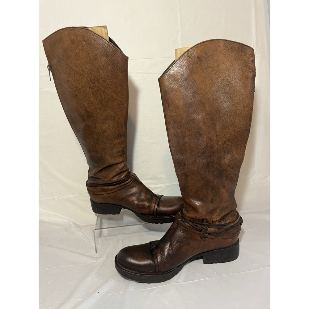 Born Shyra Tall Brown Leather Riding Boots Women Sz 8 - Picture 10 of 16